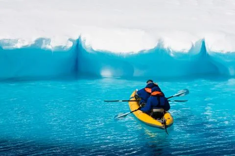 Two men in a canoe Stock Photos