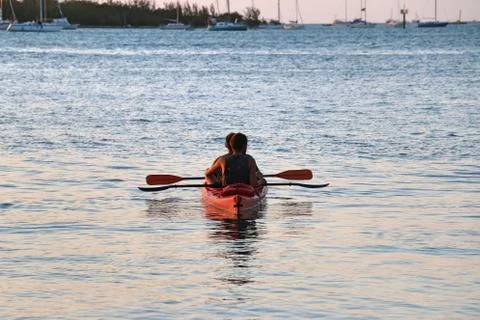 Two men in a canoe Stock Photos