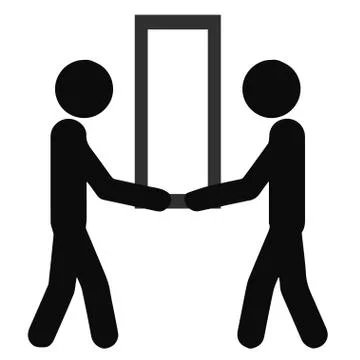 Two men carrying a parcel 스톡 일러스트