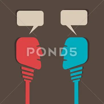 Two men communicate vector Stock Illustration