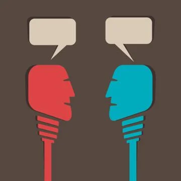Two men communicate vector Stock Illustration