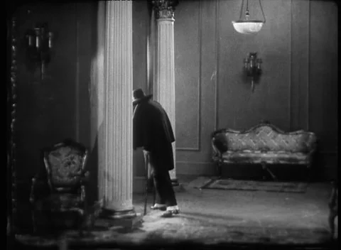 Two men discussing important matters in hotel office, United Kingdom, 1923 Video stock 172219478