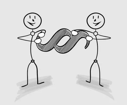 Two men dragging the paragraph symbol Stock Illustration