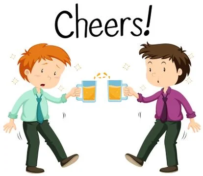 Two men drinking beer Illustrazione stock