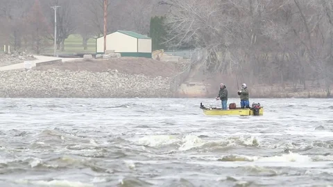 Two Men Fishing on River Stock-Footage 81832754