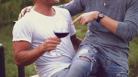 Two men flirting and having fun Stock Footage 73223837