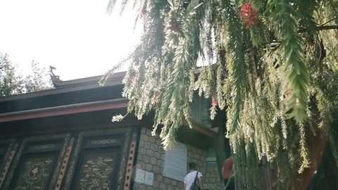 Two Men Go To Temple Stock Footage 116470047