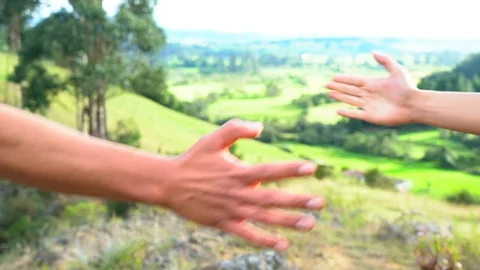 Two men greet each other with their hands. Stock Footage 117332668