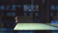 The two men handshake near a screen on the hologram background. slow motion 4k or 4k+ Resolution