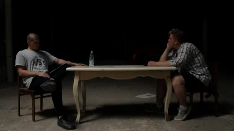 Two men have been negotiating Stock Footage 71575702