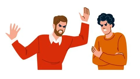 Two men having an angry argument confrontation Stock Illustration