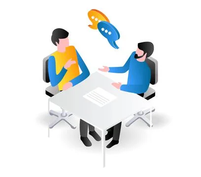 Two men having a conversation Stock Illustration