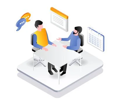 Two men having a discussion about a business plan Stock Illustration