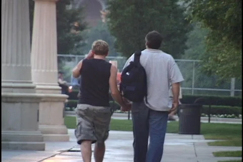 Two Men Hold Hands 库存影片 298712