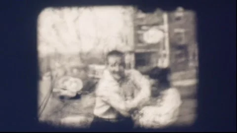 Two Men Horsing Around - Damaged Film 1937 Stock Footage 279848078