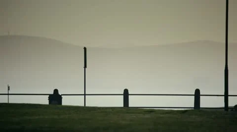 Two men jogging down coastal walk in Cape Town Video stock 11117289