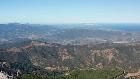 Two men look at the breathtaking view from the top of the mountain Stock-Footage 118227276