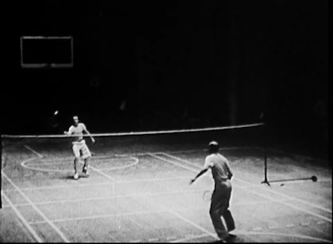 TWO MEN PLAYING BADMINTON (1948) Stock Footage 169206157