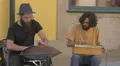 Two men playing instruments on the street in Porto 4k or 4k+ Resolution
