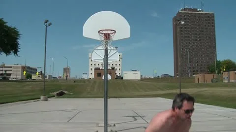 Two Men Playing One on One Basketball Video stock 12615465