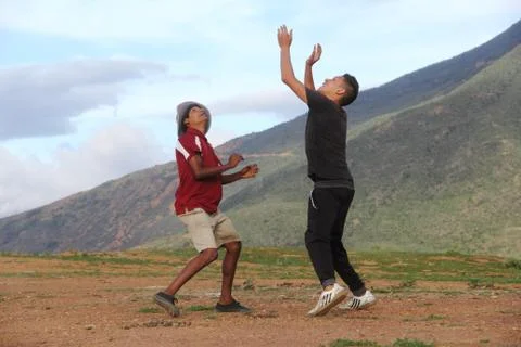 Two Men Playing Stock Photos