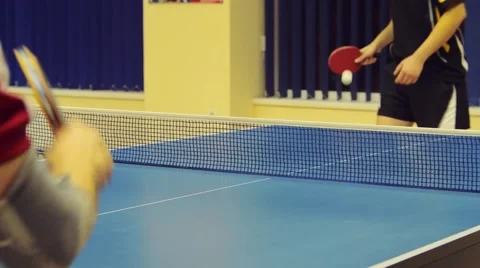 Two men playing ping-pong Stock Footage 64591590