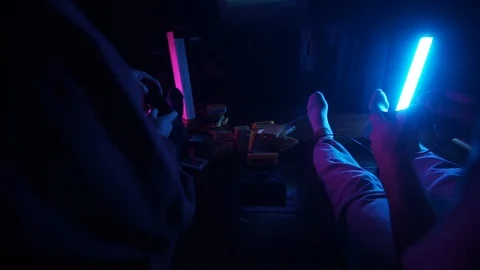 Two men Playing Video Game On Controller Stock Footage 126094420