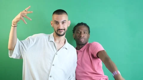 Two Men Pose Funny Stock Footage 201967130