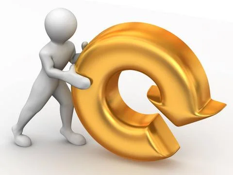 Two men with Refresh symbol. 3d Two men with Refresh symbol. 3d Copyright:... Stock Photos