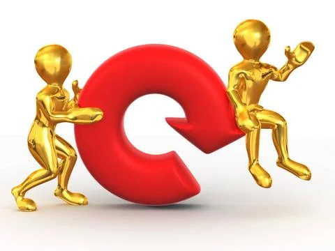Two men with Refresh symbol. 3d Two men with Refresh symbol. 3d Copyright:... Stock Photos