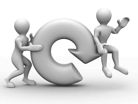 Two men with Refresh symbol. 3d Two men with Refresh symbol. 3d Copyright:... Stock Photos