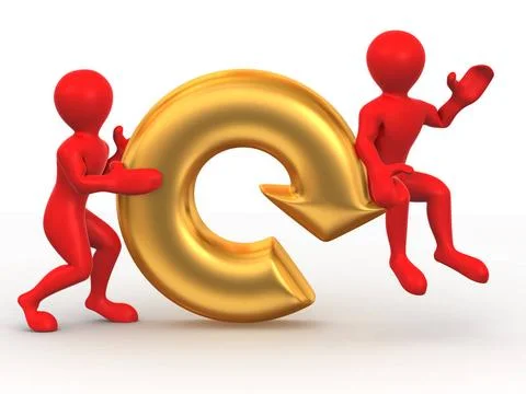 Two men with Refresh symbol. 3d Two men with Refresh symbol. 3d Copyright:... Stock Photos