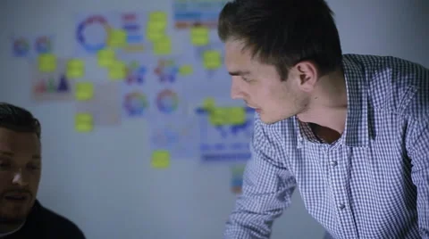 Two men remained at office till late evening Video stock 62550164