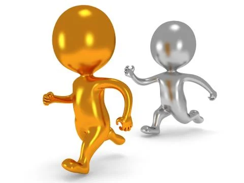 Two men running Stock Illustration