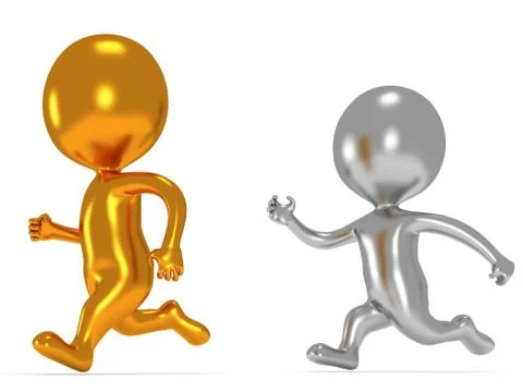 Two men running Stock Illustration