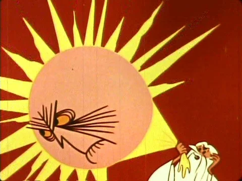 Two men, a scientist and a writer, talk to animated representations of Fatherƒ Vidéo 75278842