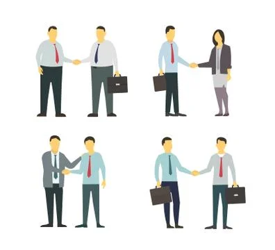 Two men shake each other hands. Business style. Flat graphics for your design Stock Illustration
