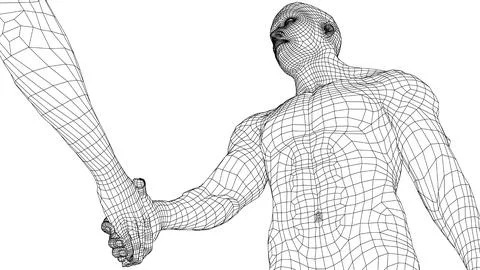 Two men shaking hands Stock Illustration