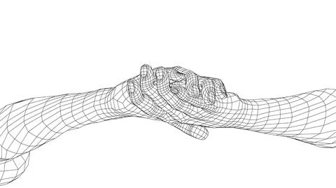 Two men shaking hands. Vector Stock Illustration