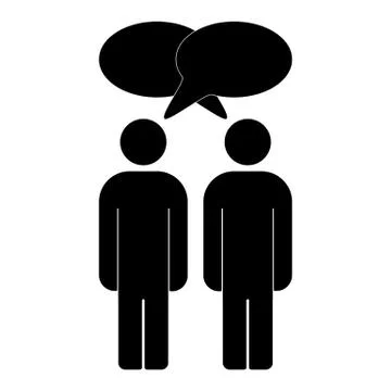 Two men silhouette talking Stock Illustration