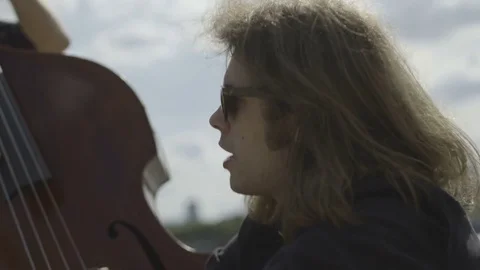 Two Men Singing, the Third One is Playing Double Bass Stock Footage 81515575