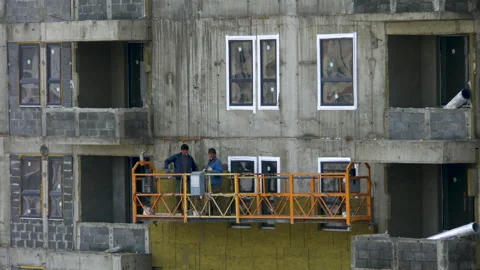 Two men smoke at work 4K Stock Footage 154003915