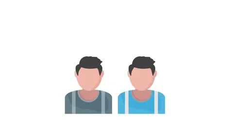 Two men standing side by side with dollar signs floating above their heads,.. Stock Footage 332389240