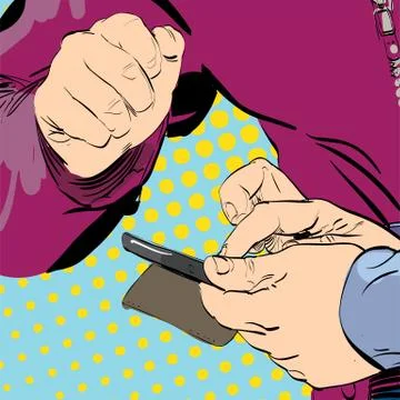 Two men in a suit reading the document. Discussion of business strategy. Stock Illustration