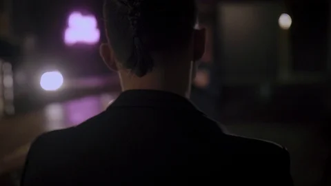 Two men in suits drink whiskey in a bar Video stock 105185969