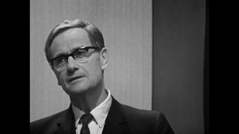 Two men talking about usage of concrete, london, United Kingdom, UK, 1966 Stock Footage 133382666