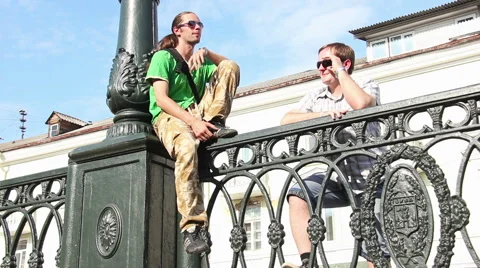 Two men talking Stock Footage 42647390