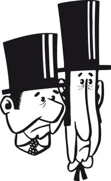 Two men with top hats, Retro Vector Illustration Stock Illustration