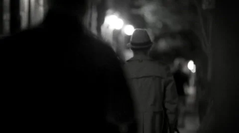 Two Men Walk Down A Dark Alleyway 動画素材 27236314