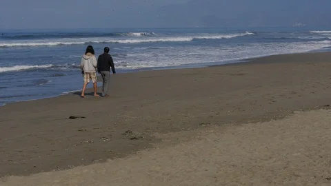 Two Men Walking Down The Beach Stock Footage 97755635